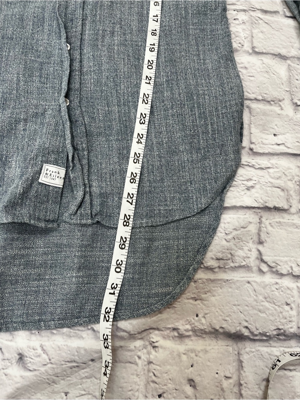 Frank & Eileen EILEEN Grayson Blue Italian Cotton Button Down coastal Shirt XS - Picture 5 of 9